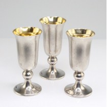 set 3 pahare Kiddush, din argint. atelier sovietic-Tallinn. cca 1960